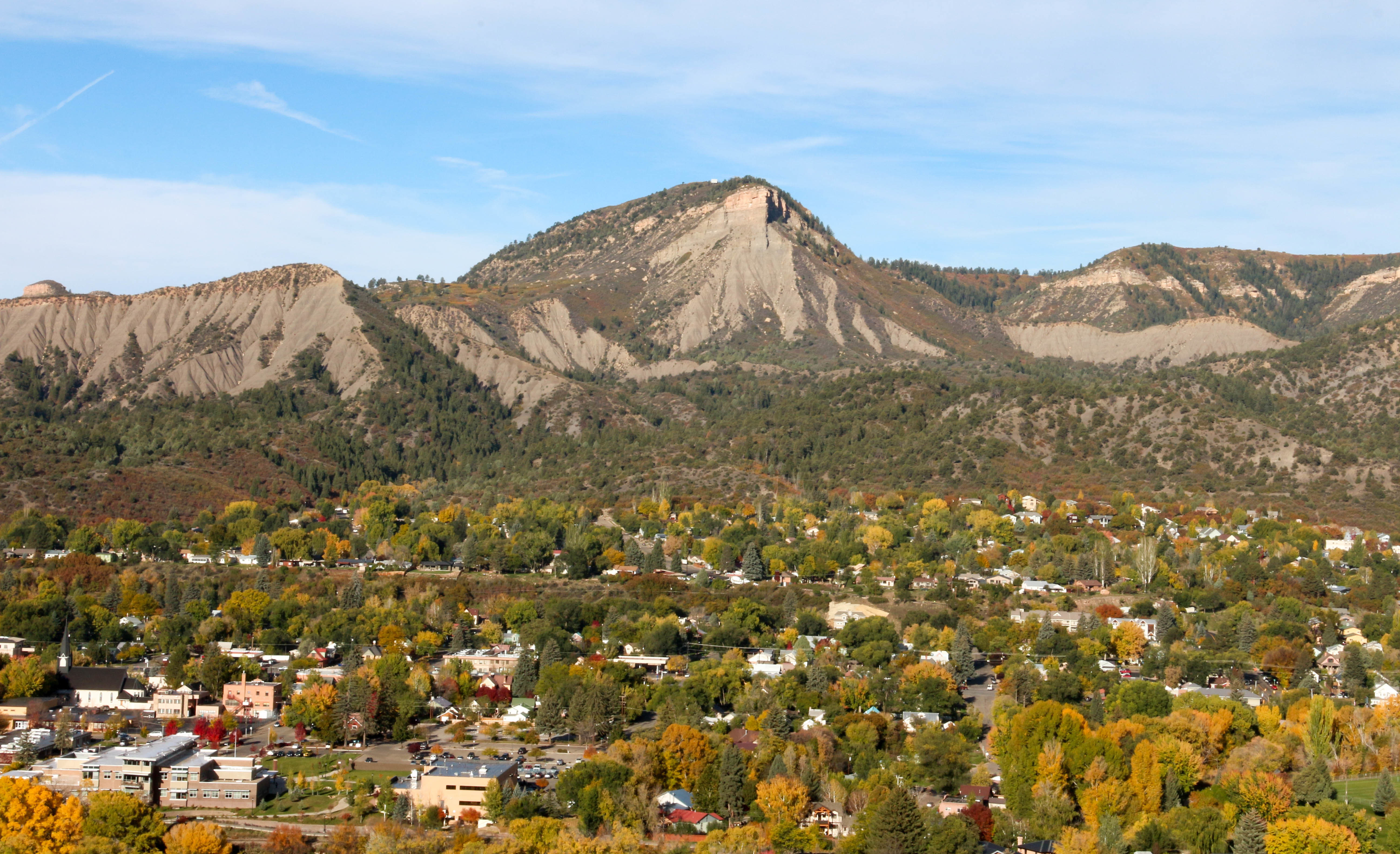 Durango, CO in the Autumn viewed from overhead