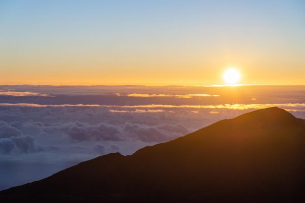 Sunset shining over the entirety of Haleakala National Park